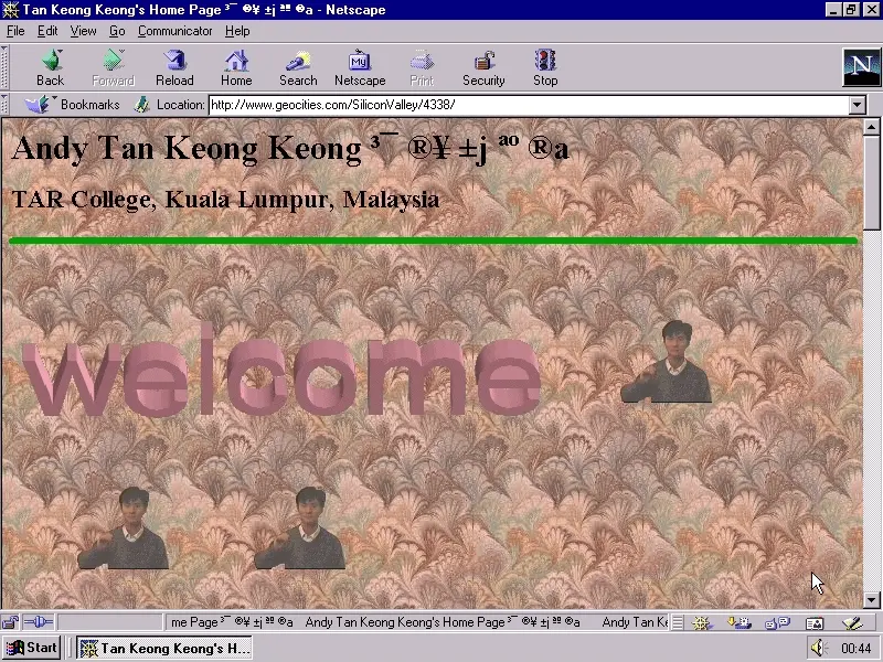 Screenshot courtesy Olia Lialina and Dragan Espenschied - One Terabyte of Kilobyte Age. 